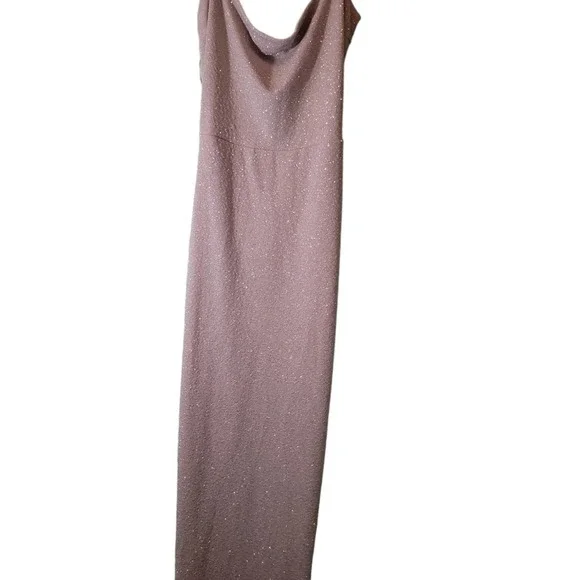 NWT Windsor Evening Dress Special Occasion Back Side Slit Ivory Glitter Gown - Picture 7 of 7